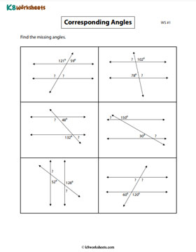 Corresponding Angles Worksheets Corresponding Angles Worksheets