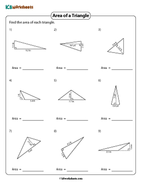 Area of Triangles | Decimals (Customary)