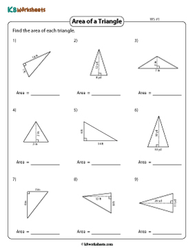 Area of Triangles | Integers (Customary) 1
