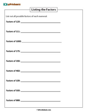 Factors And Multiples Worksheets Factors And Multiples Worksheets