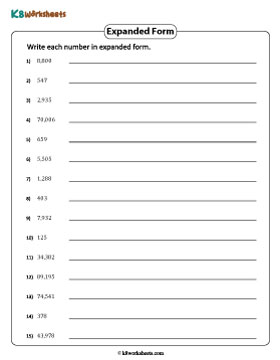 Write in Expanded Form | Up to 5-Digit