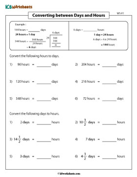 Days and Hours | Mixed Review Level 1 - 1