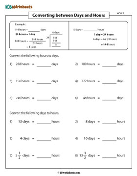 Days and Hours | Mixed Review Level 1 - 2
